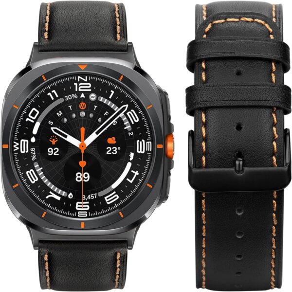 Samsung Watch 8 Leather Strap – Slim & Durable Leather Replacement Band, Compatible with Galaxy Watch 8 (2025) and All Previous Samsung Smartwatch Models