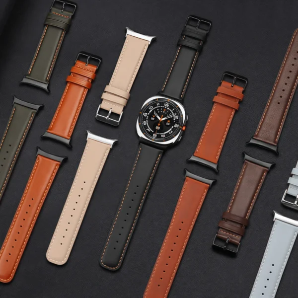 Samsung Watch 8 Leather Strap – Slim & Durable Leather Replacement Band, Compatible with Galaxy Watch 8 (2025) and All Previous Samsung Smartwatch Models