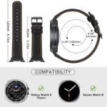 Samsung Watch 8 Leather Strap – Slim & Durable Leather Replacement Band, Compatible with Galaxy Watch 8 (2025) and All Previous Samsung Smartwatch Models