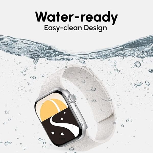 Magnetic Silicone Band for Apple Watch – No-Buckle Strap with Strong Magnetic Closure, Soft Breathable Replacement Wristband Compatible with iWatch Series 9/8/7/SE/6/5/4/3/2/1 & Ultra 2/Ultra